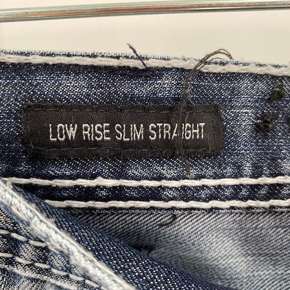 Buckle Black Mens Low Rise Slim Straight Jeans Distressed‎ Blue Y2K 34x32 - Picture 3 of 12